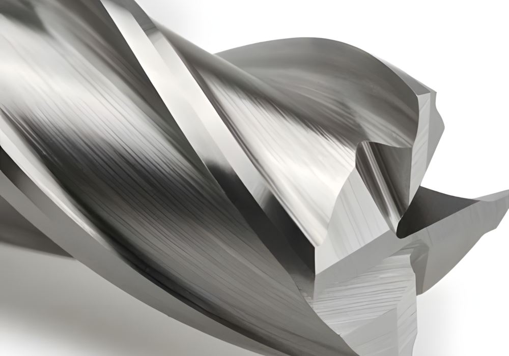 Fresa integral plana de metal duro, Z=4, detalle del filo